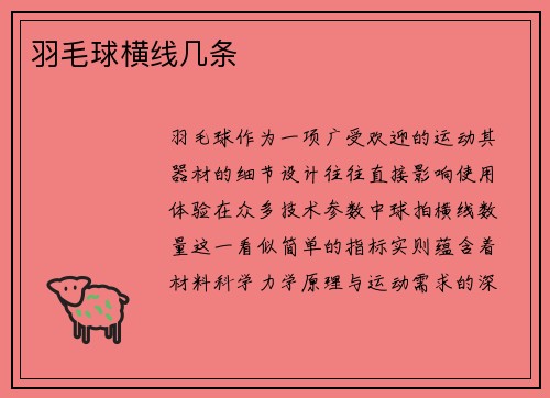 羽毛球横线几条