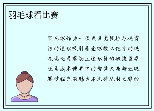 羽毛球看比赛